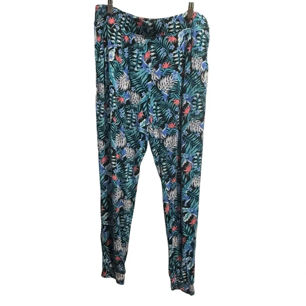 Koolaburra by UGG Tropical Bird Pajamas Size L Soft Luxe Floral Stretch Comfy